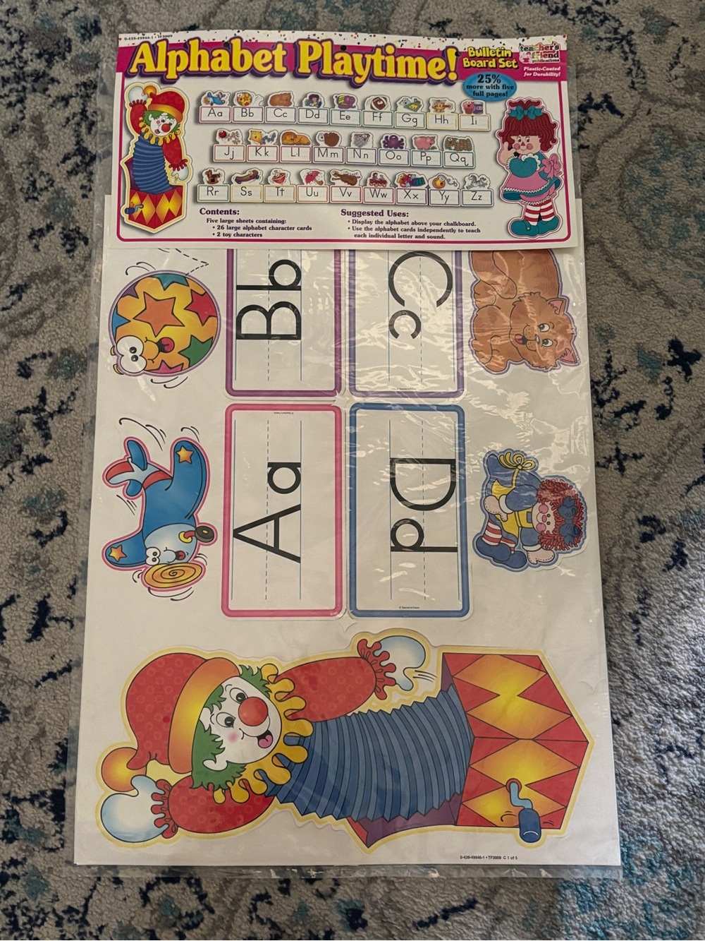 New! Vintage Alphabet Playtime! Bulletin Board Set Teachers Friend